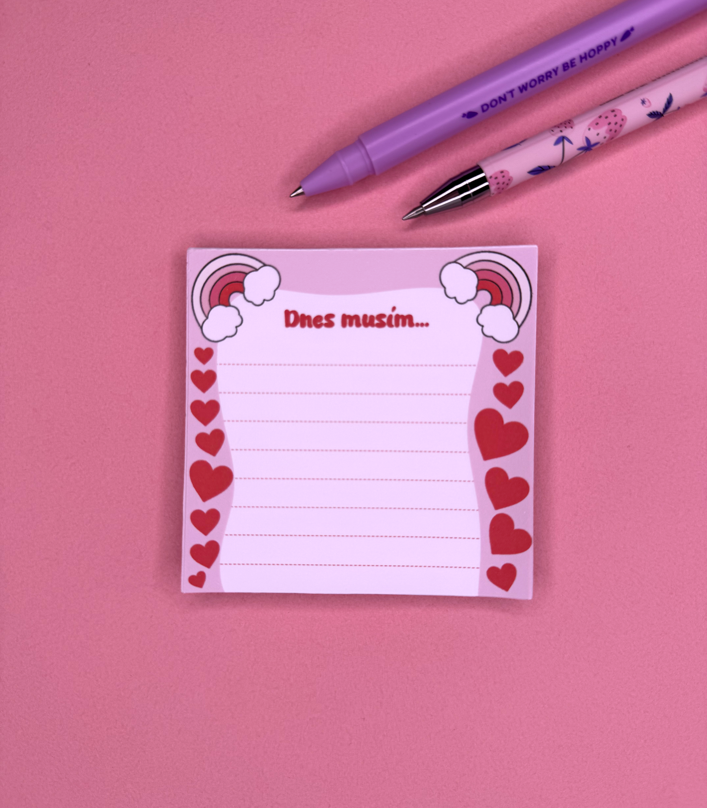 🌈 Mini bloček s duhou a srdíčky