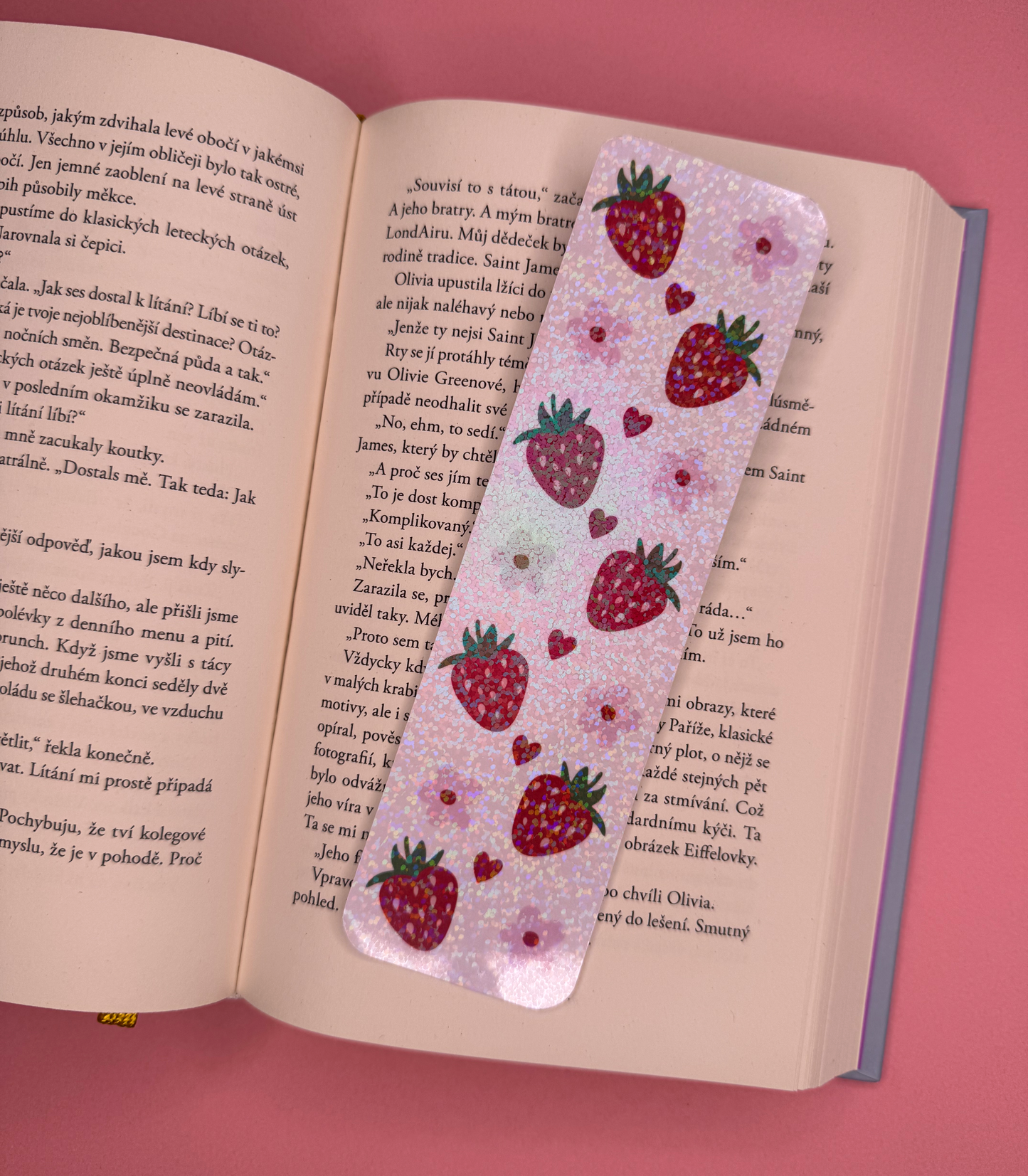 🍓 Papírová záložka s jahodami