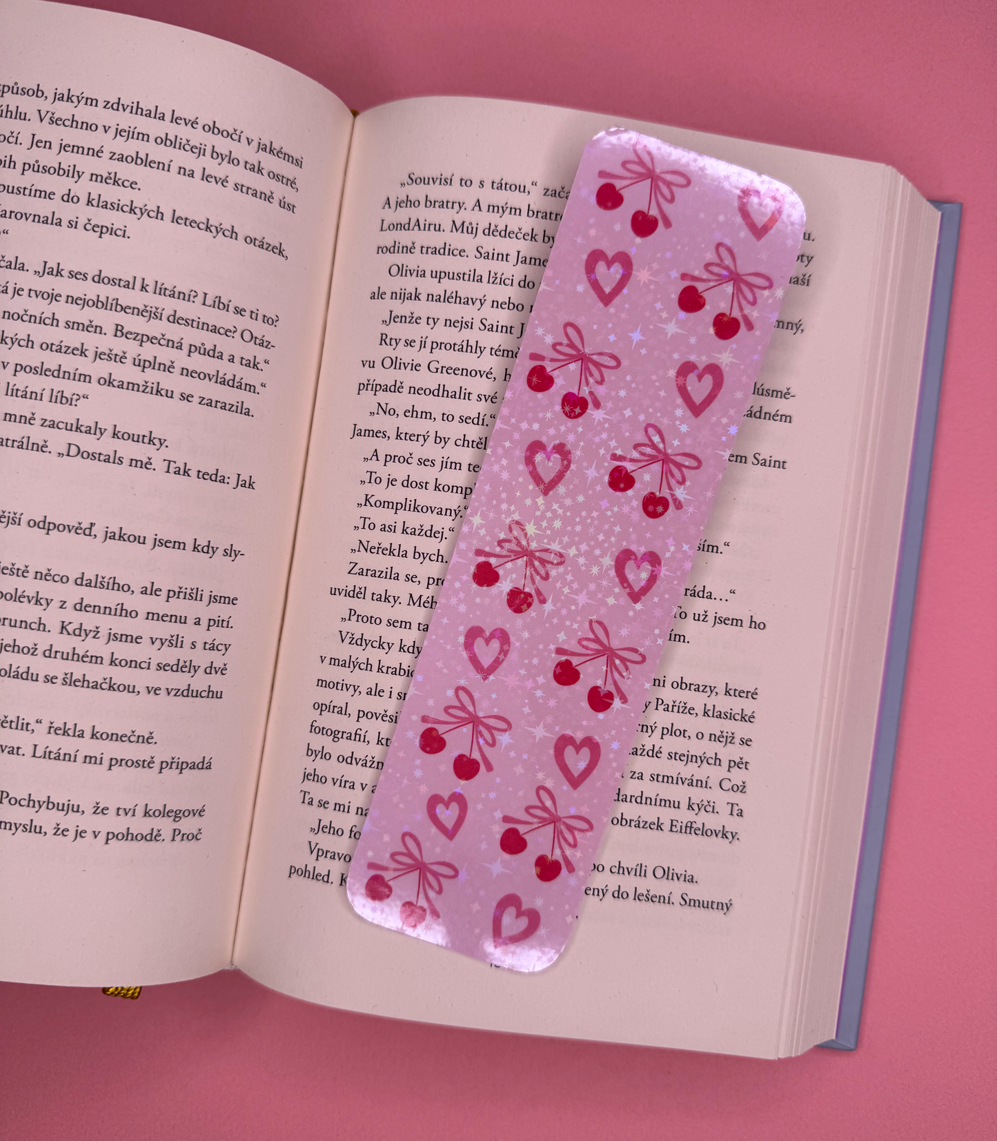 💝 Papírová záložka s třešínkami a srdíčky