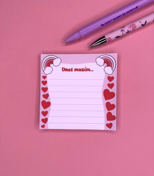 🌈 Mini bloček s duhou a srdíčky