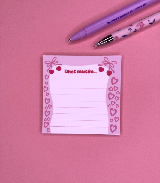 💝 Mini bloček s třešínkami a srdíčky