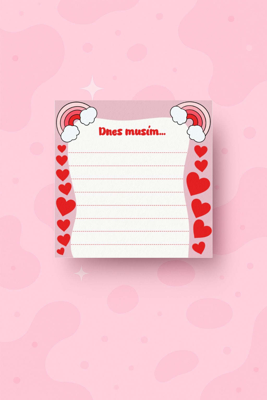 🌈 Mini bloček s duhou a srdíčky