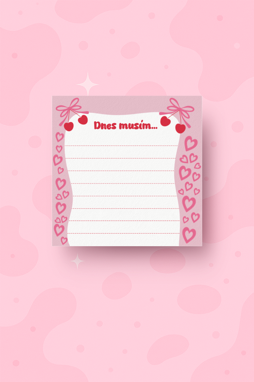 💝 Mini bloček s třešínkami a srdíčky