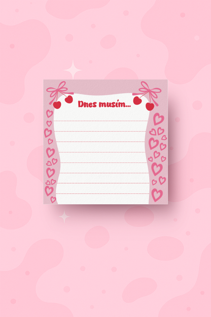 💝 Mini bloček s třešínkami a srdíčky