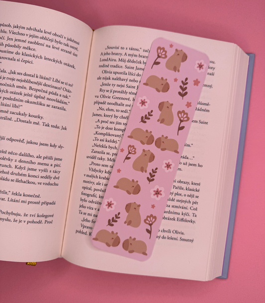 🐾 Papírová záložka s motivem kapybar