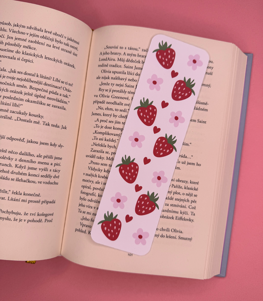 🍓 Papírová záložka s jahodami