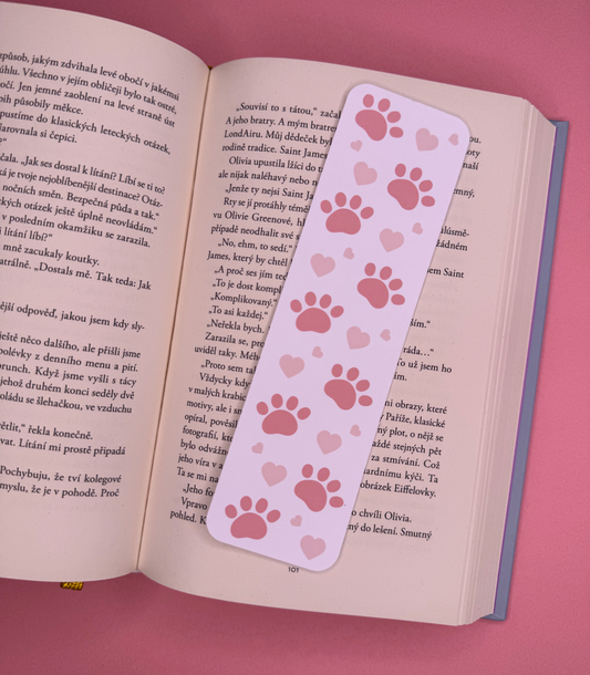 🐾 Papírová záložka s tlapkami